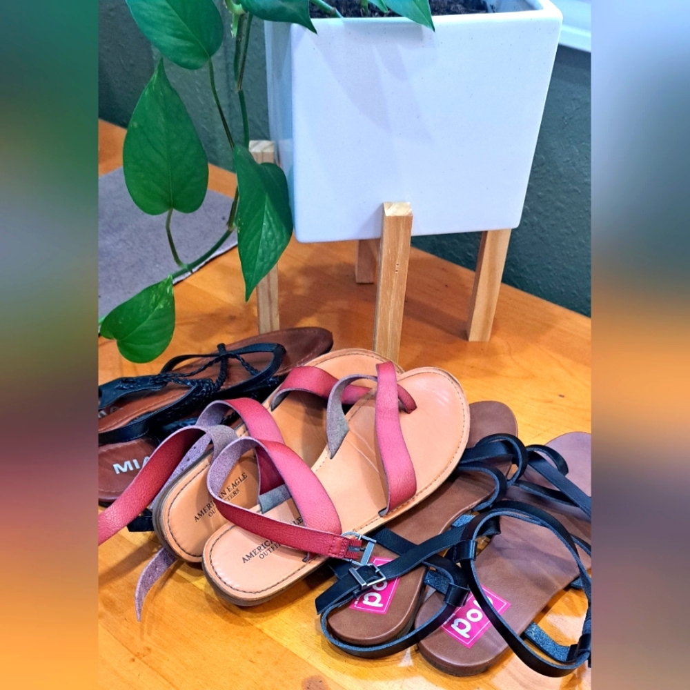 Lot of sandals